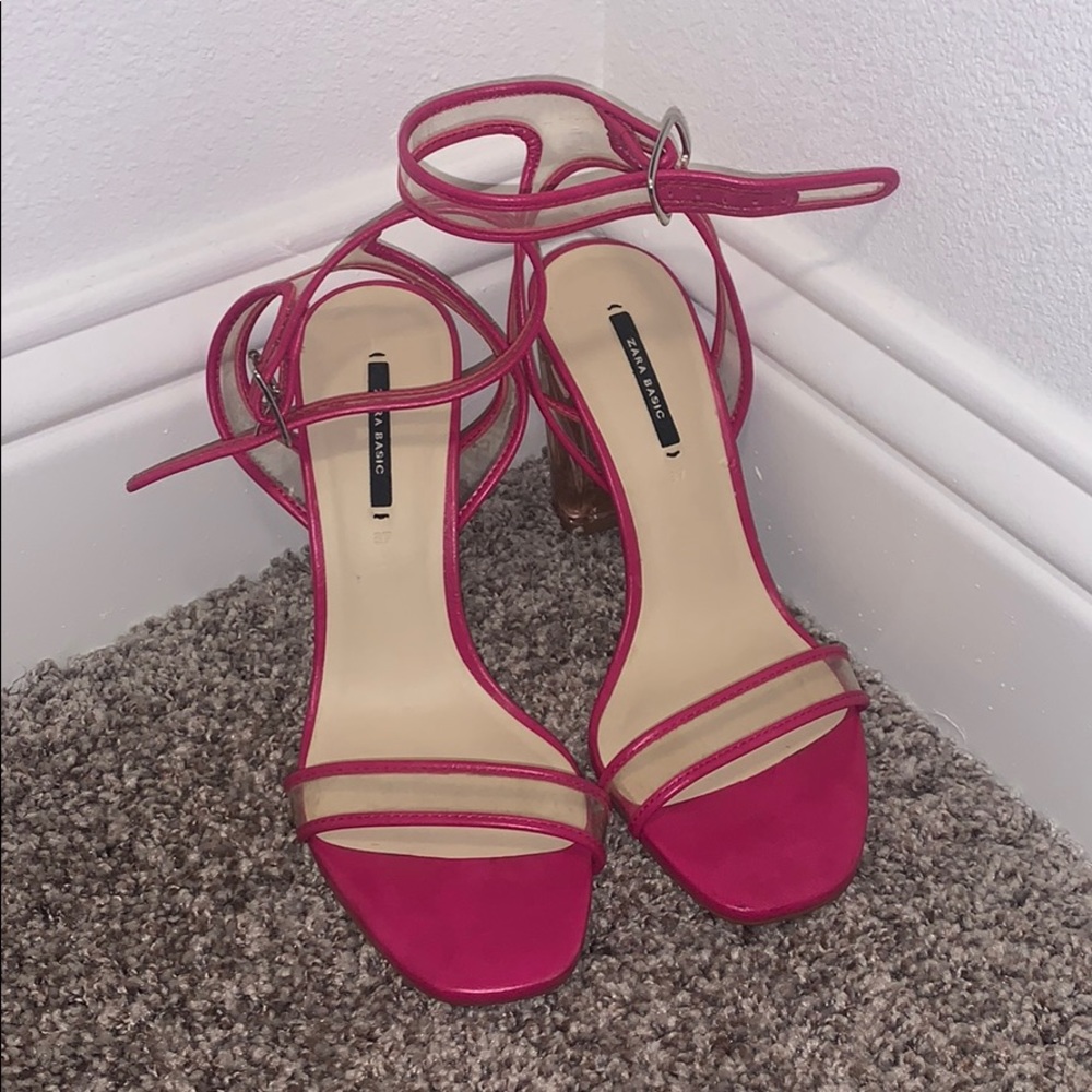 Zara Clear Pink Heels